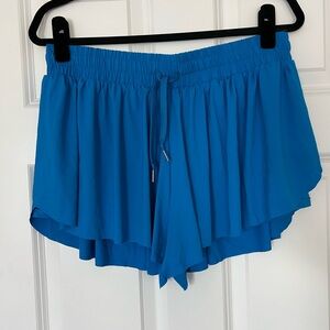 Blue flowy athletic shorts double layer quick dry size XL